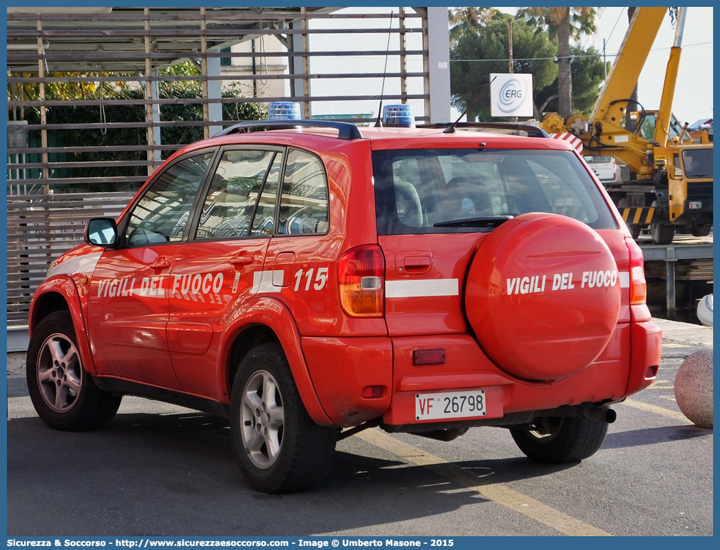 VF 26798
Corpo Nazionale Vigili del Fuoco
Toyota Rav4 II serie
Parole chiave: VF;V.F.;VVF;V.V.F.;Corpo;Nazionale;Vigili del Fuoco;Vigili;Fuoco;Toyota;Rav;4