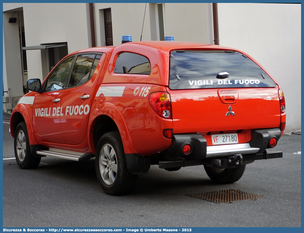 VF 27180
Corpo Nazionale Vigili del Fuoco
Mitsubishi L200 IV serie
Parole chiave: VVF;V.V.F.;Corpo;Nazionale;Vigili del Fuoco;Vigili;Fuoco;Mitsubishi;L200