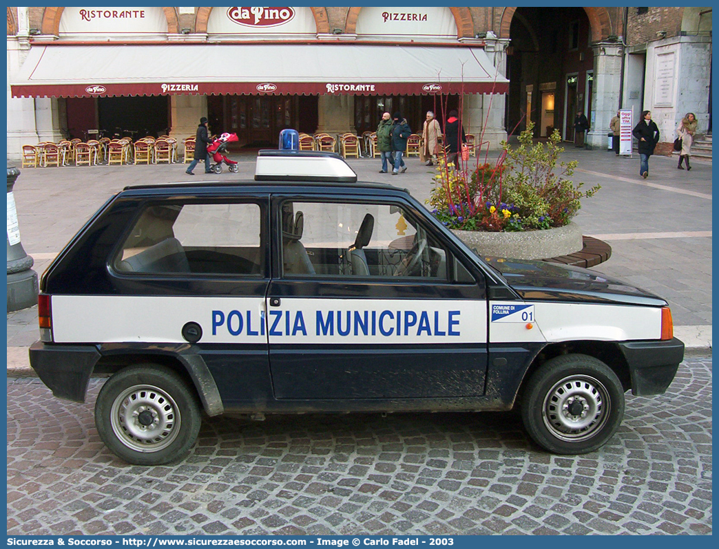 -
Polizia Municipale
Comune di Follina
Fiat Panda 4x4 II serie
Parole chiave: PL;P.L.;PM;P.M.;Polizia;Locale;Municipale;Follina;Fiat;Panda;4x4