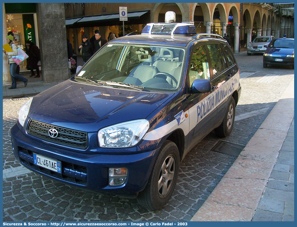 -
Polizia Municipale
Comune di Valdobbiadene
Toyota Rav4 II serie
Parole chiave: PL;P.L.;PM;P.M.;Polizia;Locale;Municipale;Valdobbiadene;Toyota;Rav4