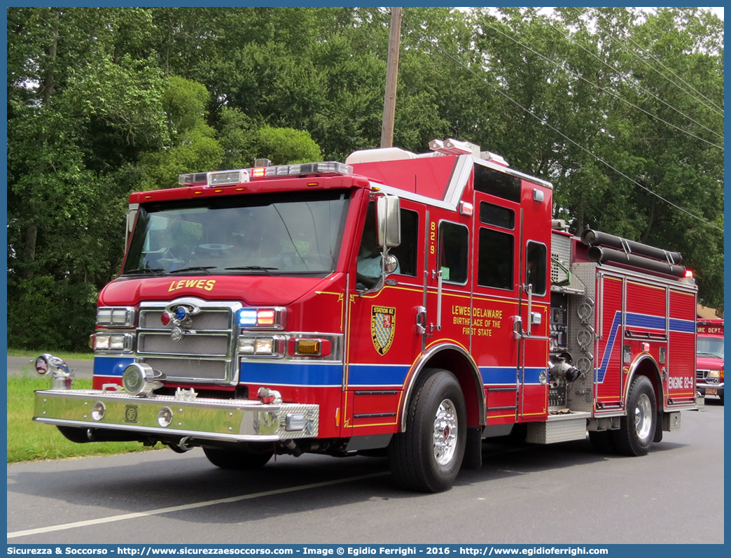 82-9
United States of America
Lewes Fire Department
Pumper
Pierce Velocity 
with Extended Raised 10 man Cab
Parole chiave: United;States;of;America;USA;U.S.A.;Lewes;Fire;Department;Pumper;Pierce;Velocity