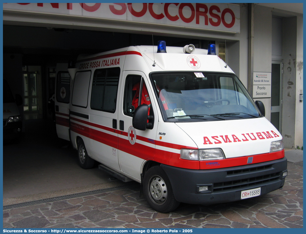 CRI 15583
Croce Rossa Italiana
Faenza (RA)
Fiat Ducato II serie
Allestitore Vision S.r.l.
Parole chiave: CRI;C.R.I.;Croce;Rossa;Italiana;Fiat;Ducato;Vision;Faenza