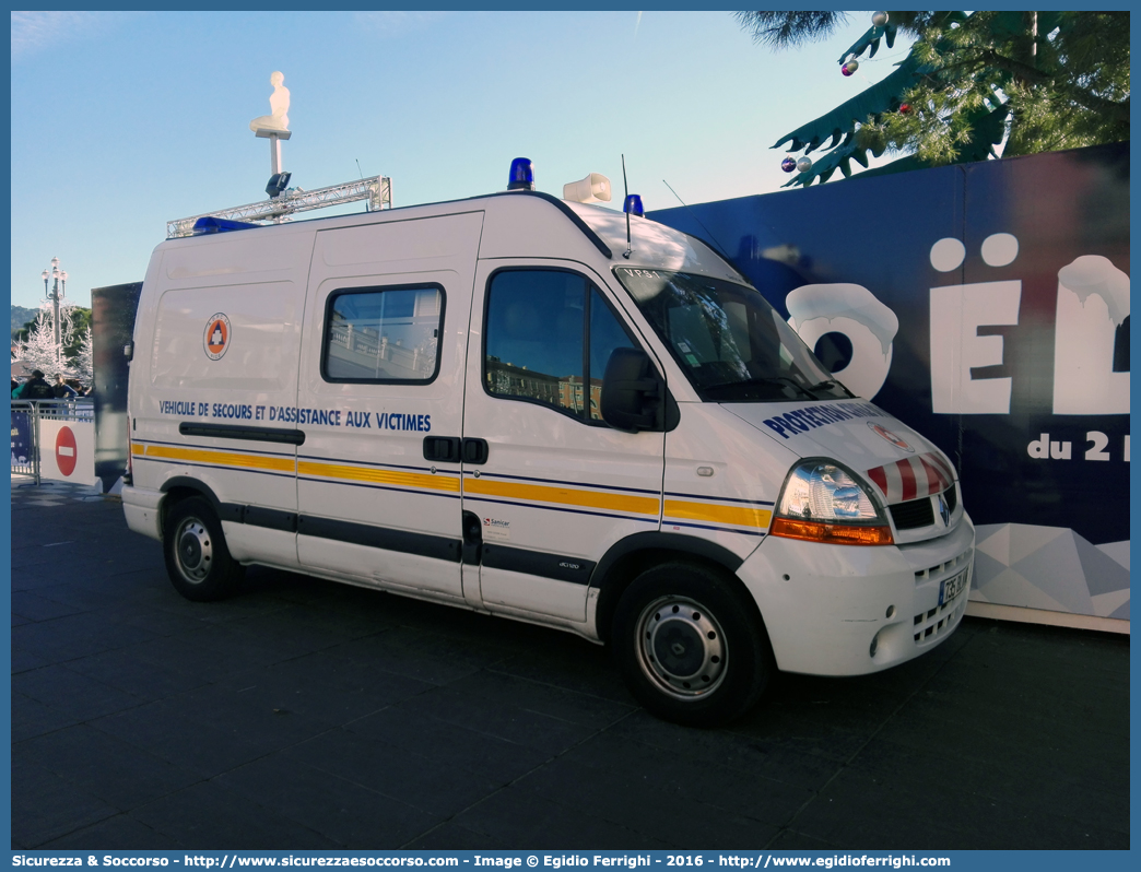 -
République Française
Protection Civile de Nice
Renault Master III generation
Véhicule de Secours et d'Assistance aux Victimes
Conversion by Sanicar Ambulances S.a.
Parole chiave: République;Française;Protection;Civile;Nice;Renault;Master;Sanicar;Ambulances