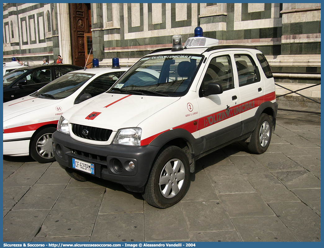 -
Polizia Municipale
Comune di Borgo San Lorenzo
Daihatsu Terios I serie
Parole chiave: PL;P.L.;PM;P.M.;Polizia;Locale;Municipale;Borgo San Lorenzo;Daihatsu;Terios