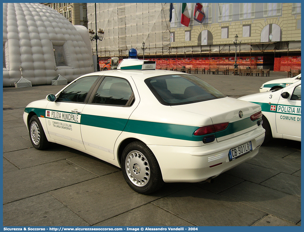 -
Polizia Municipale
Comunità delle Colline
tra Langa e Monferrato
Alfa Romeo 156 I serie
Parole chiave: PL;P.L.;PM;P.M.;Polizia;Locale;Municipale;Castagnole;delle;Lanze;Costigliole;d&#039;Asti;Coazzolo;Montegrosso;Comunità;delle;Colline;tra;Langa;e;Monferrato;Alfa;Romeo;156