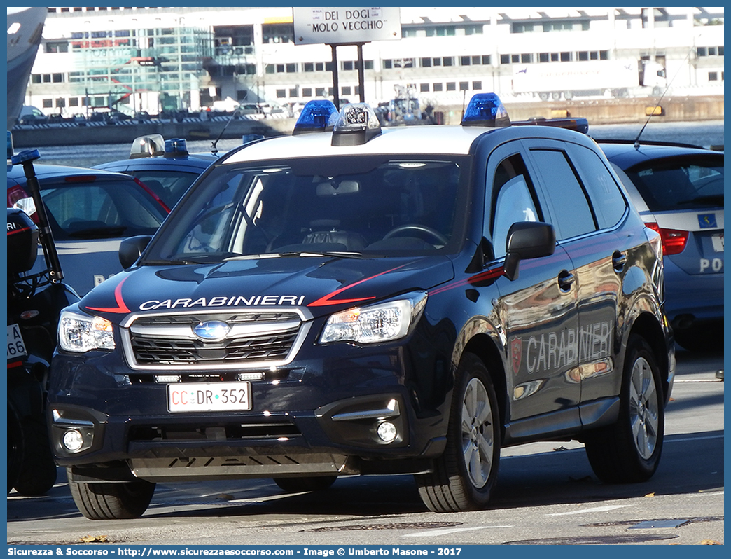 CC DR352
Arma dei Carabinieri
Aliquota di Primo Intervento
Subaru Forester VI serie restyling
Parole chiave: CC;C.C.;Arma;dei;Carabinieri;Nucleo;Radiomobile;Subaru;Forester;API;A.P.I.;Aliquota;Primo;Intervento