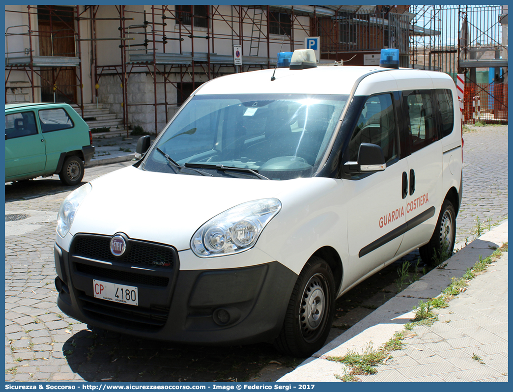 CP 4180
Corpo delle Capitanerie di Porto
Guardia Costiera 
Fiat Doblò II serie
Parole chiave: CP;C.P.;GC;G.C.;Guardia;Costiera;Capitaneria;Capitanerie;Porto;Guardia;Costiera;Fiat;Doblò;Doblo