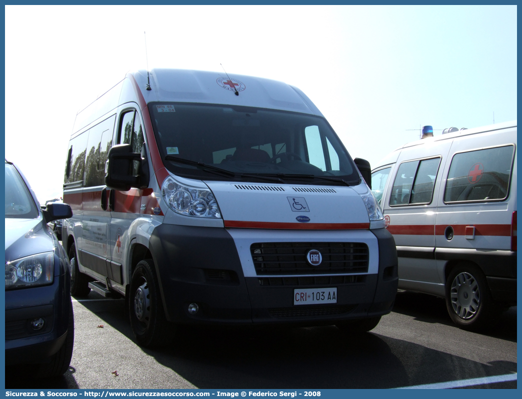 CRI 103AA
Croce Rossa Italiana
Mantova (MN)
Fiat Ducato III serie
Allestitore Aricar S.p.A.
Parole chiave: CRI;C.R.I.;Croce;Rossa;Italiana;Mantova;Fiat;Ducato;X250;Aricar