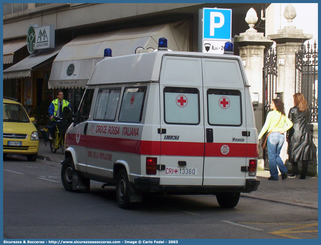 CRI 13360
Croce Rossa Italiana
Pordenone
Fiat Ducato I serie
Parole chiave: CRI;C.R.I.;Croce;Rossa;Italiana;Ambulanza;Fiat;Ducato;Pordenone