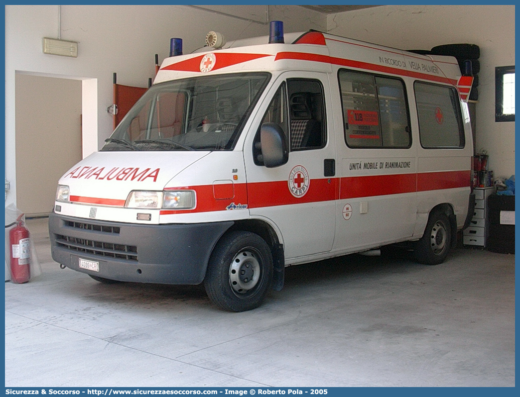 CRI 14005
Croce Rossa Italiana
Carpi (MO)
Fiat Ducato II serie
Allestitore Aricar S.p.A.
Parole chiave: Croce;Rossa;Italiana;CRI;C.R.I.;Ambulanza;Fiat;Ducato;Carpi;Aricar