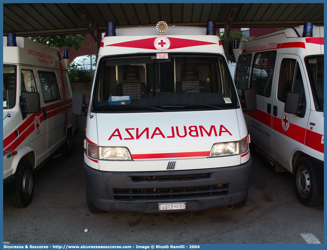 CRI 14013
Croce Rossa Italiana
Cesena (FC)
Fiat Ducato II serie
Allestitore Aricar S.p.A.
Parole chiave: Croce;Rossa;Italiana;CRI;C.R.I.;Ambulanza;Fiat;Ducato;Cesena;Aricar