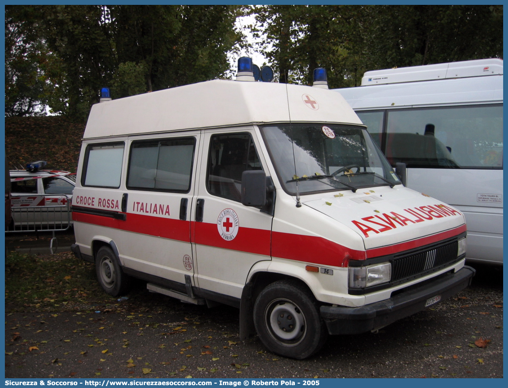 CRI 14036
Croce Rossa Italiana
Ferrara
Fiat Ducato I serie restyling
Parole chiave: CRI;C.R.I.;Croce;Rossa;Italiana;Fiat;Ducato;Ferrara