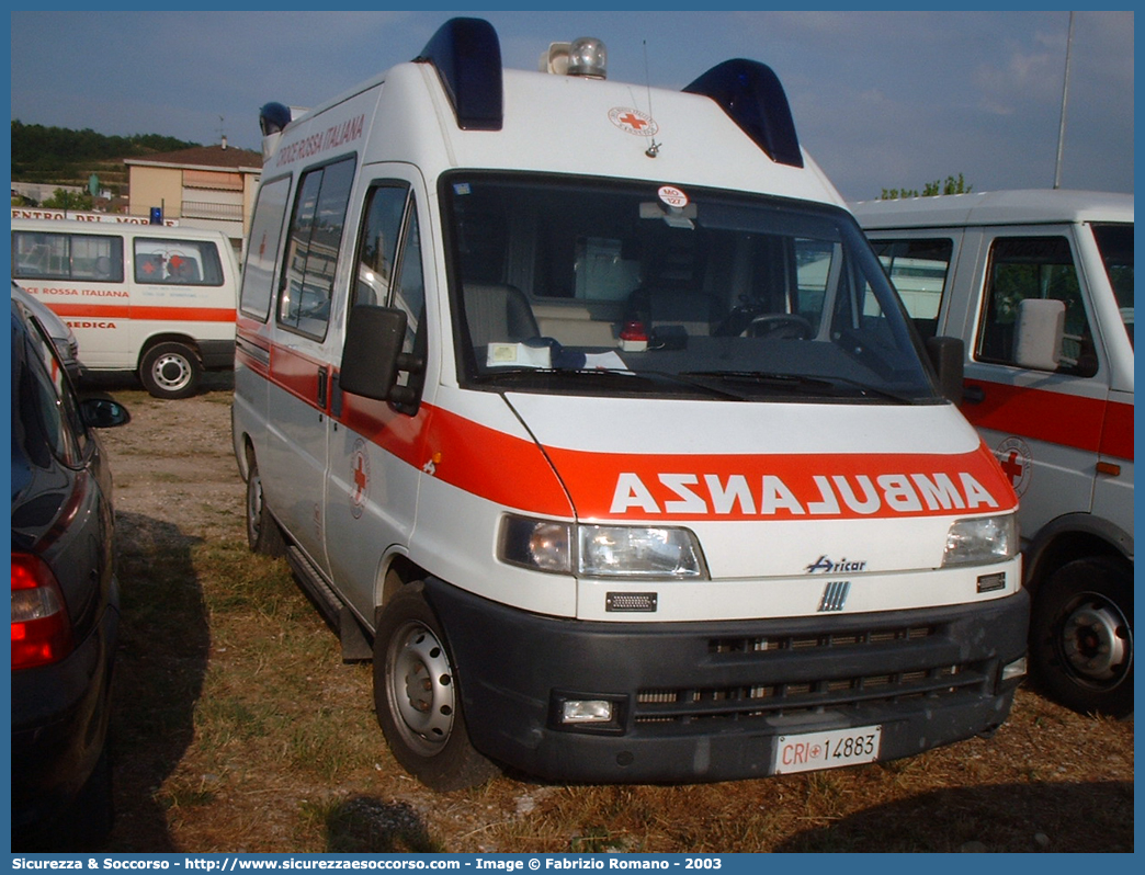 CRI 14883
Croce Rossa Italiana
Sassuolo (MO)
Fiat Ducato II serie
Allestitore Aricar S.p.A.
Parole chiave: CRI;C.R.I.;Croce;Rossa;Italiana;Fiat;Ducato;Aricar;Sassuolo