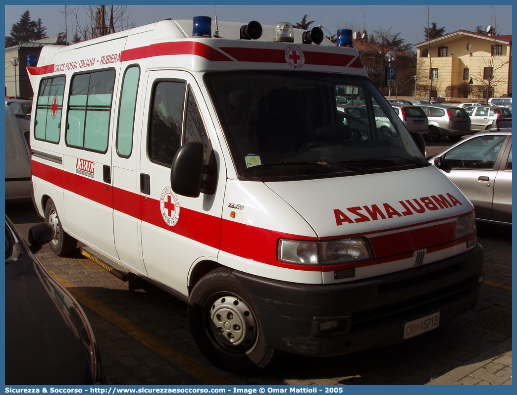 CRI 15713
Croce Rossa Italiana
Rubiera (RE)
Fiat Ducato II serie
Allestitore Aricar S.p.A.
Parole chiave: CRI;C.R.I.;Croce;Rossa;Italiana;Fiat;Ducato;Aricar;Rubiera