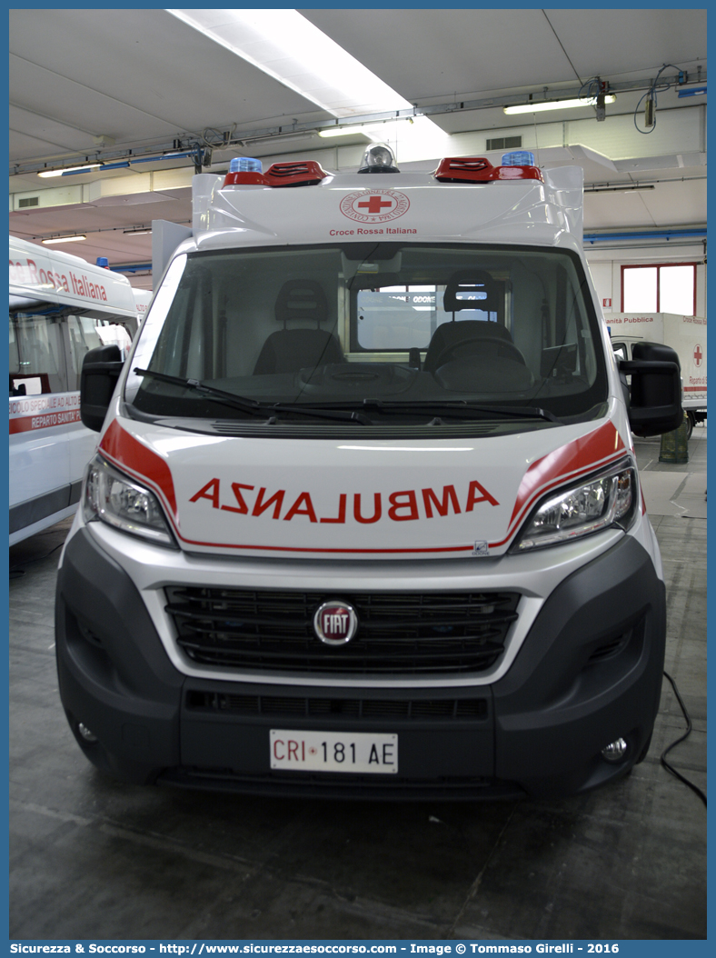 CRI 181AE
Croce Rossa Italiana
Reparto Sanità Pubblica
Fiat Ducato III serie restyling
Veicolo Speciale ad Alto Biocontenimento
Allestitore Odone S.r.l.
Parole chiave: Croce;Rossa;Italiana;CRI;C.R.I.;Ambulanza;Fiat;Ducato;X290;Reparto;Sanità;Pubblica;Veicolo;Speciale;Alto;Biocontenimento;Odone