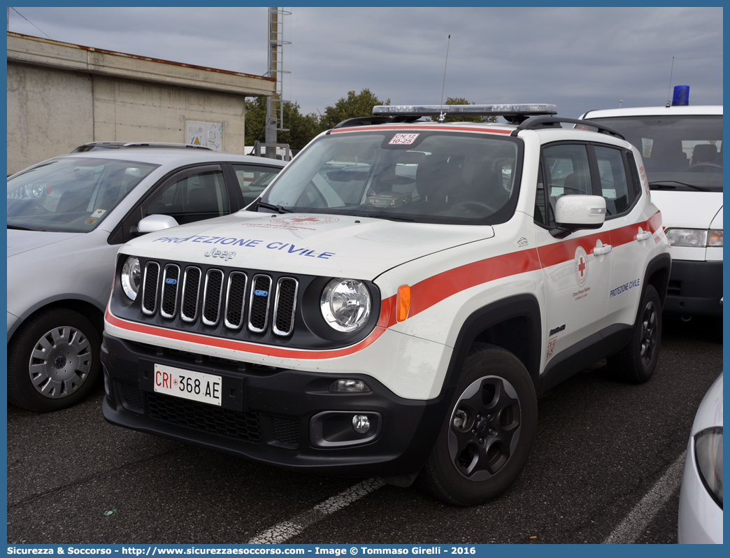 CRI 368AE
Croce Rossa Italiana
Cuneo
Jeep Renegade I serie
Protezione Civile
Parole chiave: CRI;C.R.I.;Croce;Rossa;Italiana;Cuneo;Jeep;Renegade;Protezione;Civile