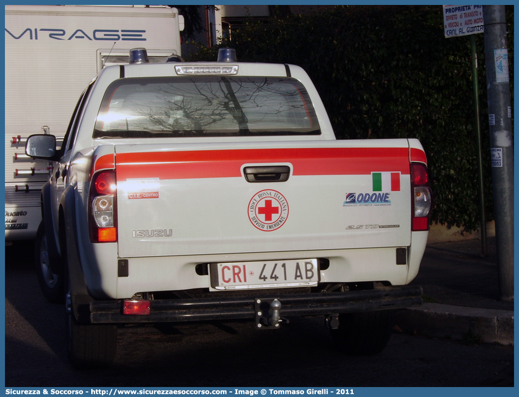 CRI 441AB
Croce Rossa Italiana
Servizio Emergenze
Isuzu D-Max I serie II restyling
Allestitore Odone S.r.l.
Parole chiave: CRI;C.R.I.;Croce;Rossa;Italiana;Isuzu;D-Max;DMax;D Max;Servizio;Emergenze;Odone