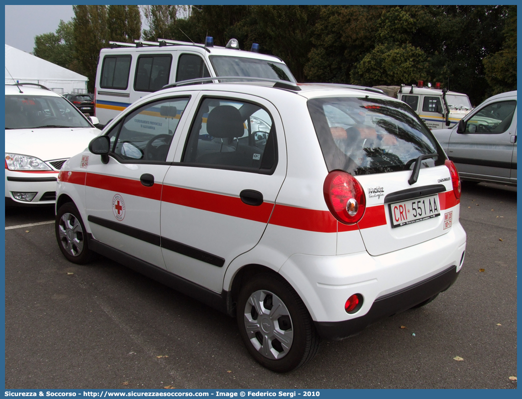 CRI 551AA
Croce Rossa Italiana
Bresso (MI)
Chevrolet Matiz II serie
Parole chiave: CRI;C.R.I.;Croce;Rossa;Italiana;Chevrolet;Matiz;Bresso