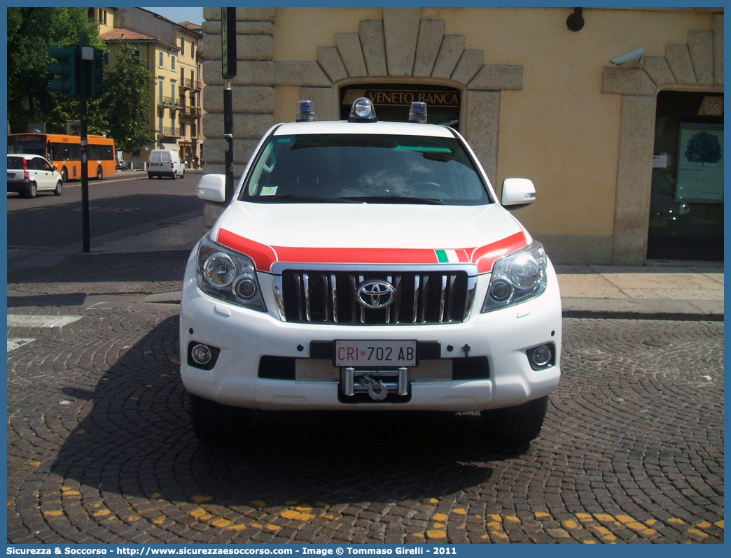 CRI 702AB
Croce Rossa Italiana
Servizio Emergenze
Toyota Land Cruiser VIII serie
Parole chiave: CRI;C.R.I.;Croce;Rossa;Italiana;Toyota;Land;Cruiser