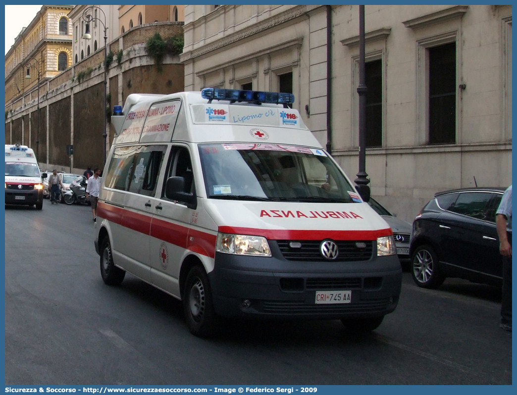 CRI 745AA
Croce Rossa Italiana
Lipomo (CO)
Volkswagen Transporter T5
Parole chiave: Croce;Rossa;Italiana;CRI;C.R.I.;Ambulanza;Volkswagen;Transporter;T5;T 5;Lipomo