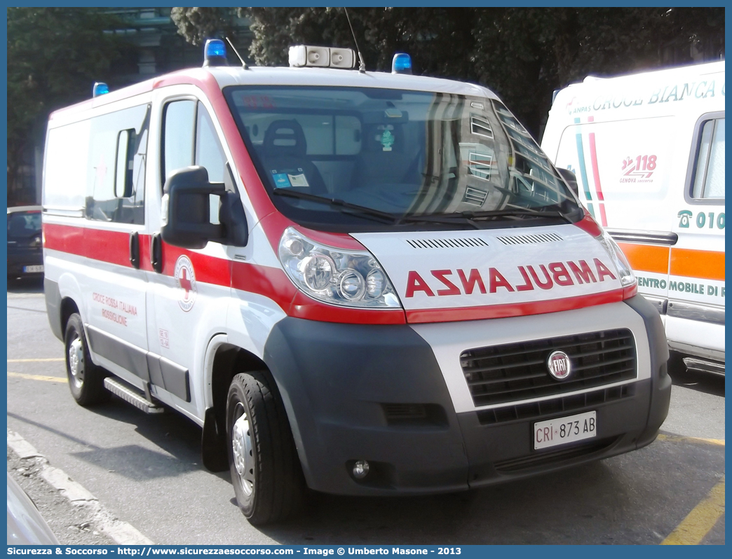 CRI 873AB
Croce Rossa Italiana
Rossiglione (GE)
Fiat Ducato III serie
Allestitore Alea Italia S.r.l.
Parole chiave: CRI;C.R.I.;Croce;Rossa;Italiana;Fiat;Ducato;X250;Rossiglione;Alea