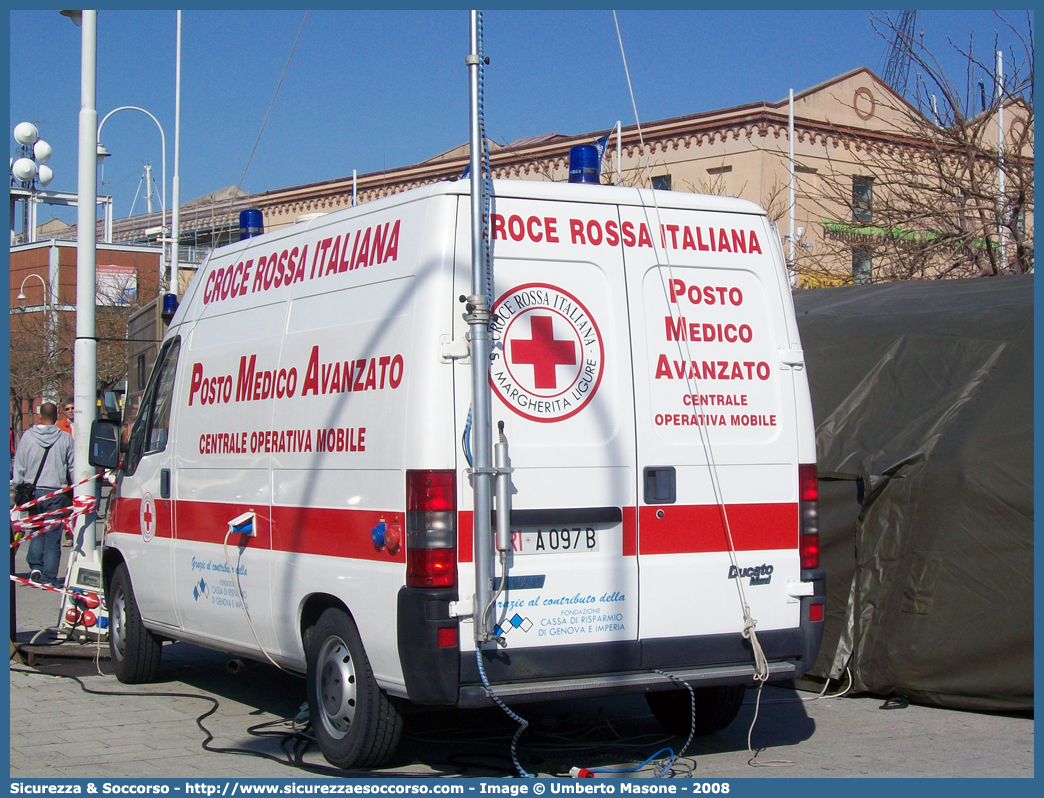 CRI A097B
Croce Rossa Italiana
Santa Margherita Ligure (GE)
Fiat Ducato II serie
Posto Medico Avanzato
Centrale Operativa Mobile
Parole chiave: CRI;C.R.I.;Croce;Rossa;Italiana;Santa Margherita Ligure;Fiat;Ducato;Posto;Medico;Avanzato;Centrale;Operativa;Mobile