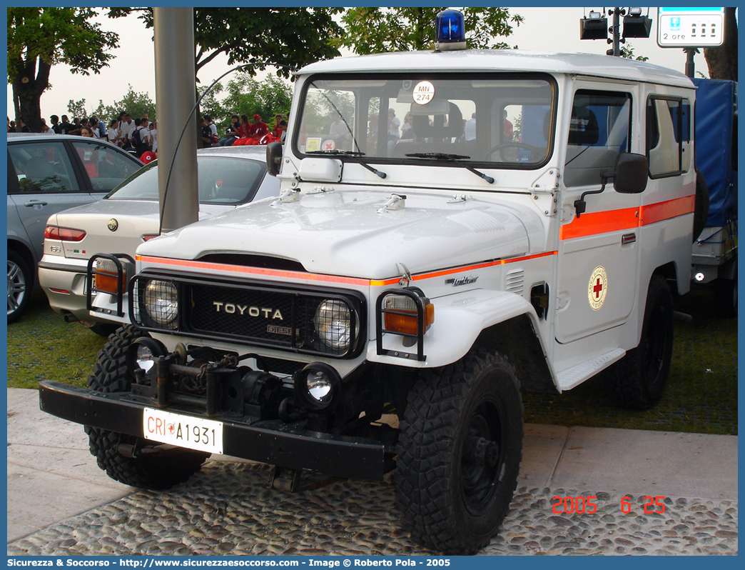 CRI A1931
Croce Rossa Italiana
Mantova
Toyota Land Cruiser II serie
Parole chiave: CRI;C.R.I.;Croce;Rossa;Italiana;Mantova;Toyota;Land;Cruiser