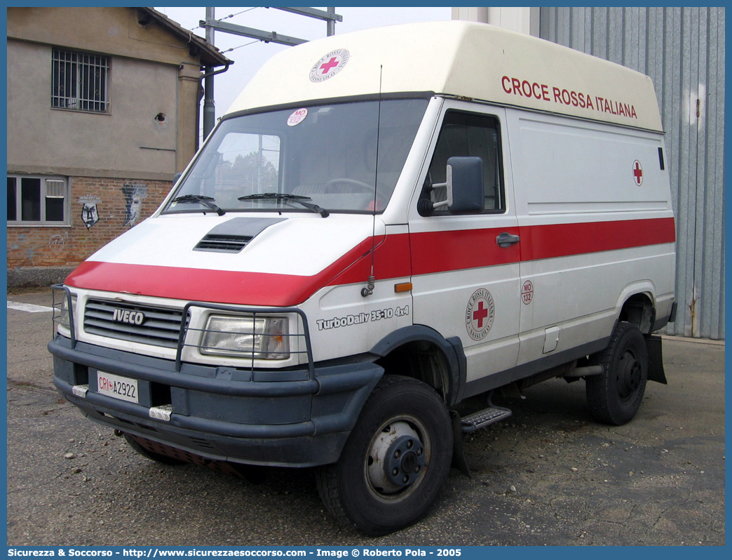 CRI A2922
Croce Rossa Italiana
Sassuolo (MO)
Iveco TurboDaily 35-10 4x4 II serie
Parole chiave: CRI;C.R.I.;Croce;Rossa;Italiana;Sassuolo;Iveco;Daily;35-10;35.10;35;10