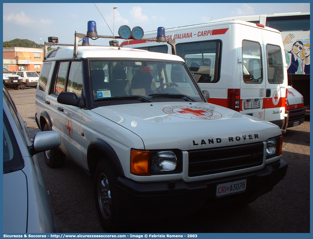 CRI A3078
Croce Rossa Italiana
Codogno (LO)
Land Rover Discovery II serie
Parole chiave: CRI;C.R.I.;Croce;Rossa;Italiana;Codogno;Land;Rover;Discovery