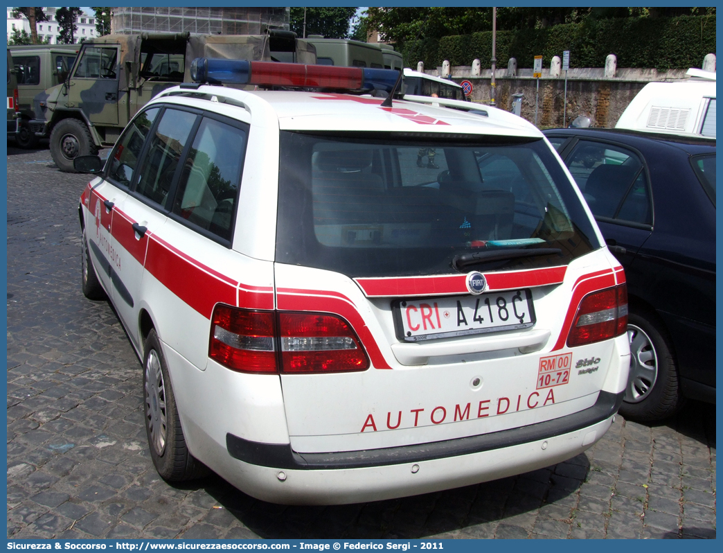 CRI A418C
Croce Rossa Italiana
Roma
Fiat Stilo Multiwagon
Parole chiave: CRI;C.R.I.;Croce Rossa Italiana;Automedica;Auto medica;Automedicalizzata;Auto medicalizzata;Fiat;Stilo;Multiwagon;Roma