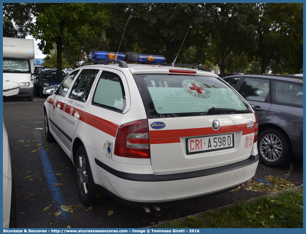 CRI A598D
Croce Rossa Italiana
Scandiano (RE)
Skoda Octavia Wagon II serie
Allestitore Aricar S.p.A.
Parole chiave: CRI;C.R.I.;Croce;Rossa;Italiana;Automedica;Auto Medica;Automedicalizzata;Auto Medicalizzata;Skoda;Octavia;Wagon;Scandiano;Aricar