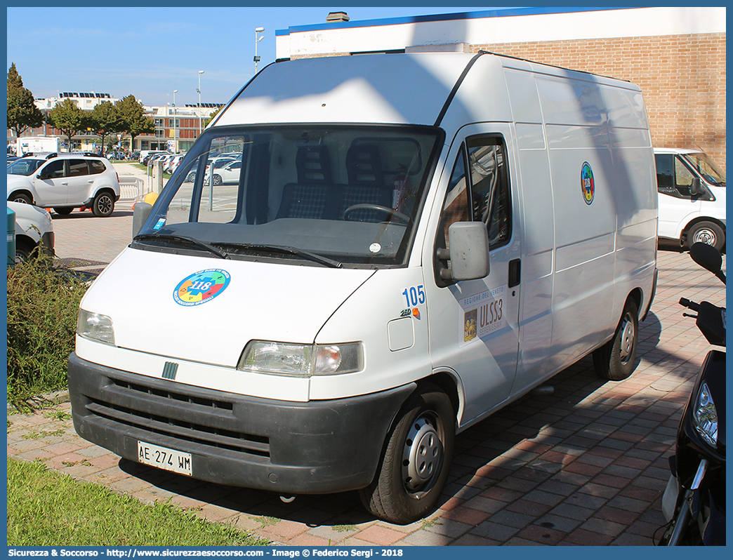 -
SUEM 118 Venezia Mestre
Azienda ULSS 3 - Serenissima
Mestre
Fiat Ducato II serie
Parole chiave: 118;SUEM;S.U.E.M.;Venezia;Mestre;Emergenza;Fiat;Ducato