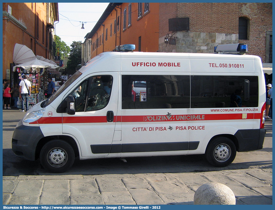 Polizia Locale YA847AA
Polizia Municipale
Comune di Pisa
Fiat Ducato III serie
Parole chiave: PL;P.L.;PM;P.M.;Polizia;Locale;Municipale;Pisa;Fiat;Ducato;X250