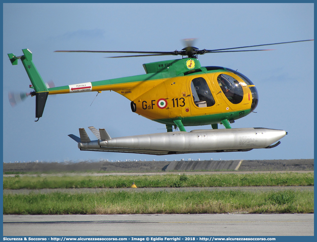 MM81133 / GdiF 113
Guardia di Finanza
R.O.A.N. Componente Aerea
Nardi Hughes NH500 MD 
Parole chiave: GdiF;G.D.F.;GDF;Guardia;di;Finanza;R.O.A.N.;ROAN;Componente;Aerea;Nardi;Hughes;NH500