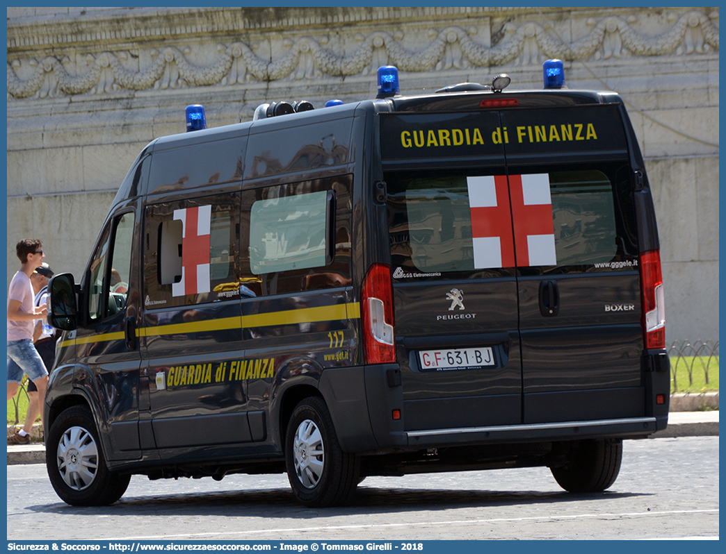 GdiF 631BJ
Guardia di Finanza
Soccorso Sanitario
Peugeot Boxer III serie restyling
Allestitore GGG Elettromeccanica S.r.l.
Parole chiave: GdiF;G.D.F.;GDF;Guardia;di;Finanza;Ambulanza;Peugeot;Boxer;GGG Elettromecanica