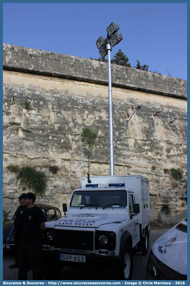 GVP 611
Repubblika ta' Malta
Pulizija
Land Rover Defender 90
Parole chiave: Repubblica;Maltese;Repubblika ta&#039;Malta;Pulizija;Land;Rover;Defender;90