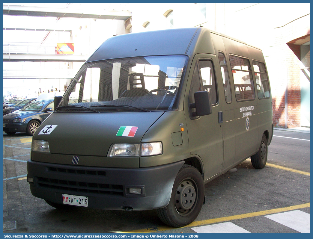 MM AT213
Marina Militare Italiana
Istituto Idrografico della Marina
Fiat Ducato II serie
Parole chiave: MMI;M.M.I.;Marina;Militare;Italiana;Istituto;Idrografico;Fiat;Ducato