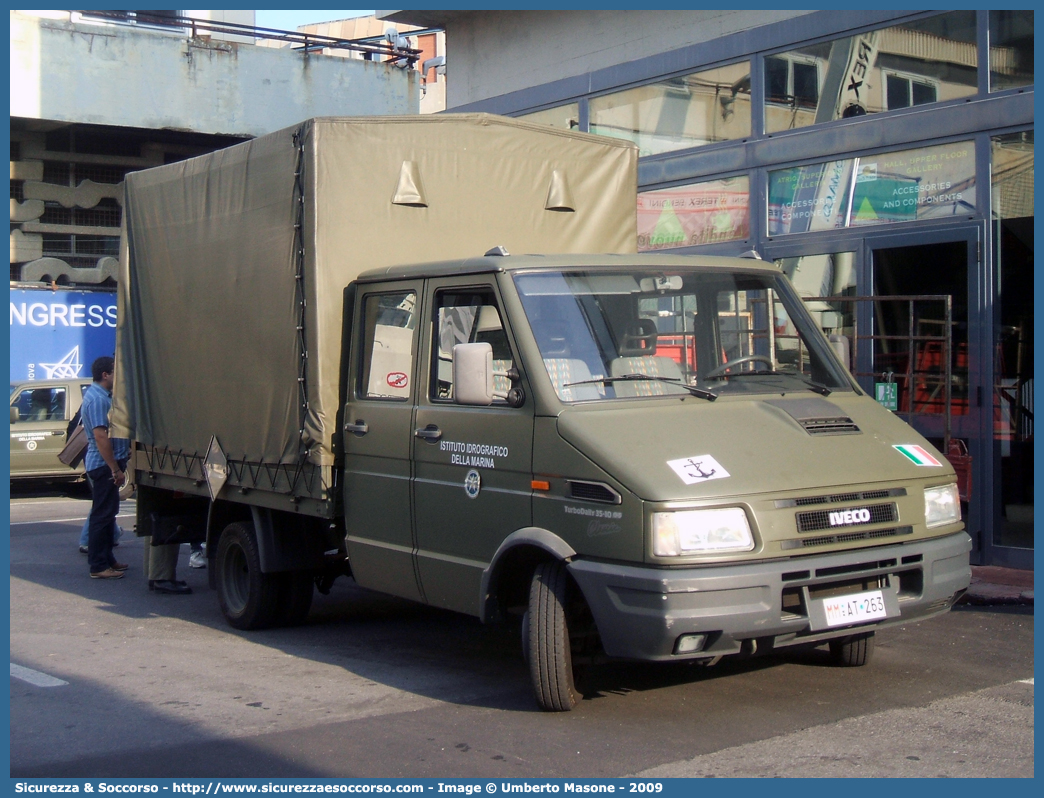 MM AT263
Marina Militare Italiana
Istituto Idrografico della Marina
Iveco Daily 35-10 II serie
Parole chiave: MMI;M.M.I.;Marina;Militare;Italiana;Istituto;Idrografico;Iveco;Daily;35-10;35.10;35;10