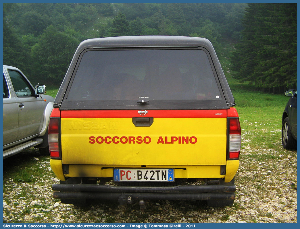 PC B42TN
Corpo Nazionale
Soccorso Alpino e Speleologico
Delegazione Alpina IV Trentino
Nissan Navara I serie
Parole chiave: CNSAS;C.N.S.A.S.;Corpo;Nazionale;Soccorso;Alpino;Speleologico;Trentino;SAT;S.A.T.;Nissan;Navara