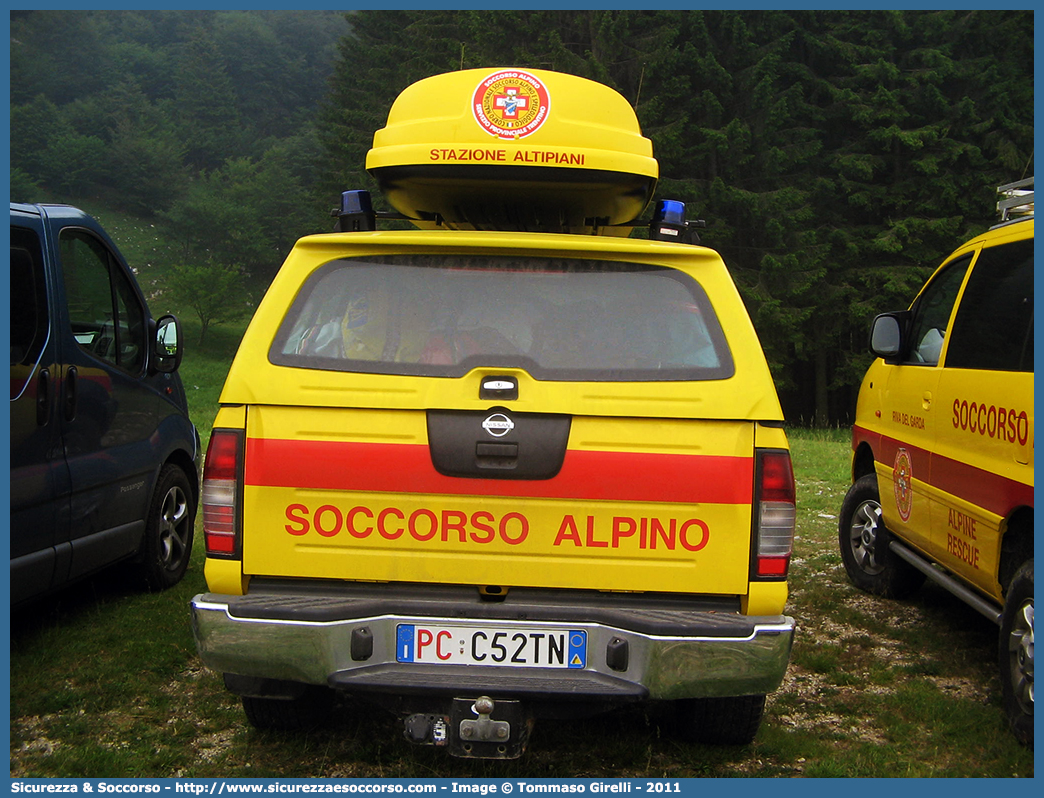 PC C52TN
Corpo Nazionale
Soccorso Alpino e Speleologico
Delegazione Alpina IV Trentino
Stazione Altipiani
Nissan Navara I serie restyling
Parole chiave: CNSAS;C.N.S.A.S.;Corpo;Nazionale;Soccorso;Alpino;Speleologico;Trentino;SAT;S.A.T.;Nissan;Navara