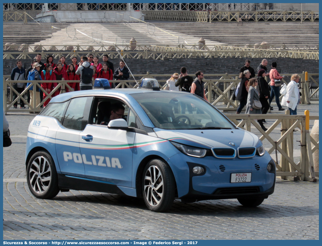 Polizia F3722
Polizia di Stato
BMW i3
Allestitore Focaccia Group S.r.l.
Parole chiave: PS;P.S.;Polizia;di;Stato;Bmw;i3;i;3;Focaccia