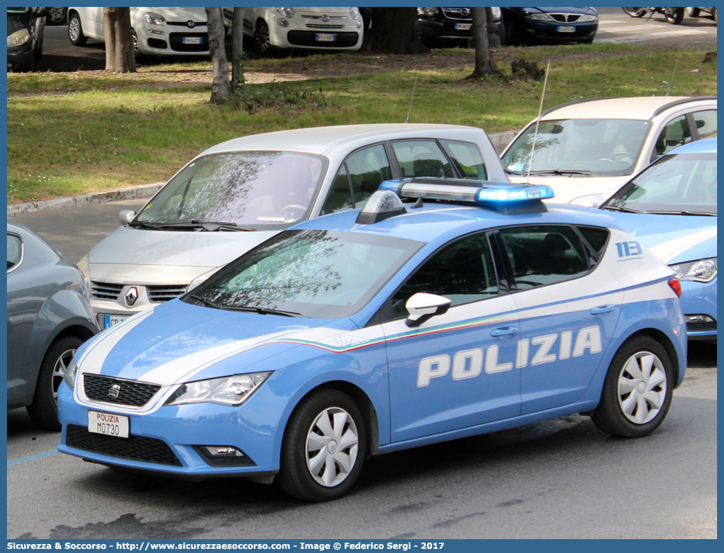 Polizia M0730
Polizia di Stato 
Squadra Volante
Seat Leon III serie
Allestitore Nuova Carrozzeria Torinese S.r.l.
Parole chiave: PS;P.S.;Polizia;di;Stato;Squadra;Volante;Seat;Leon;nct;nuova;carrozzeria;torinese