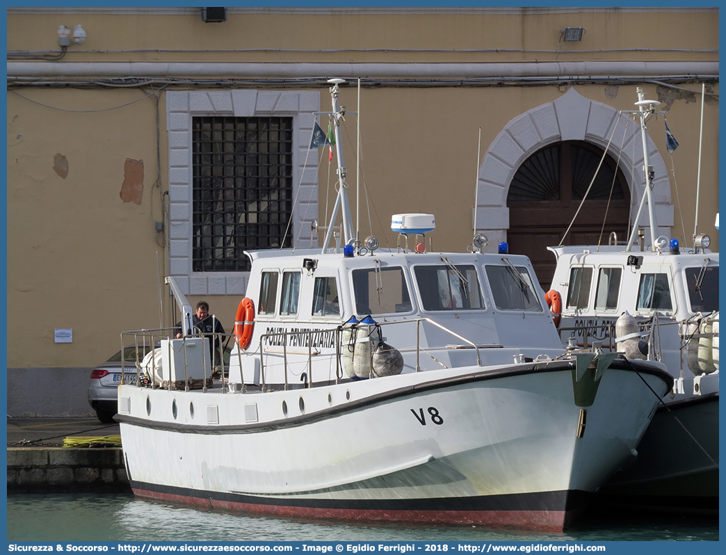 V8
Polizia Penitenziaria
Servizio Navale
Motovedetta Classe V
Parole chiave: PolPen;AdiC;Agenti;Custodia;Polizia;Penitenziaria;Servizio;Navale;Motovedetta;Classe;V