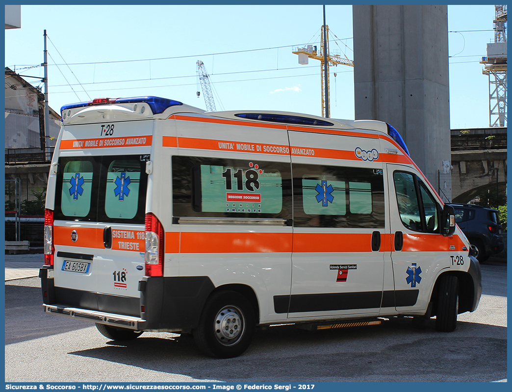 T28
118 Trieste
Fiat Ducato III serie
Allestitore Aricar S.p.A.
Parole chiave: 118;Trieste;Ambulanza;Autoambulanza;Fiat;Ducato;Aricar