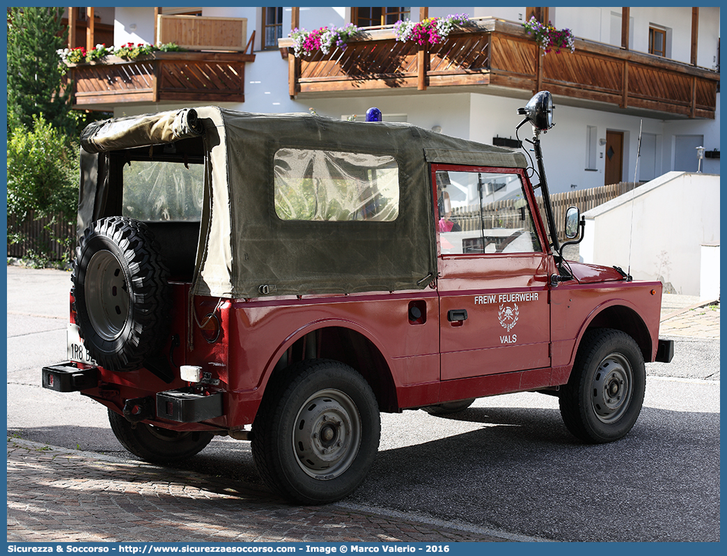 VF 1R8 BZ
Vigili del Fuoco Volontari Valles
Freiwillige Feuerwehr Vals
Fiat Nuova Campagnola
Parole chiave: VFV;V.F.V.;Vigili;Fuoco;Volontari;Freiwillige;Feuerwehr;Valles;Vals;Fiat;Nuova;Campagnola