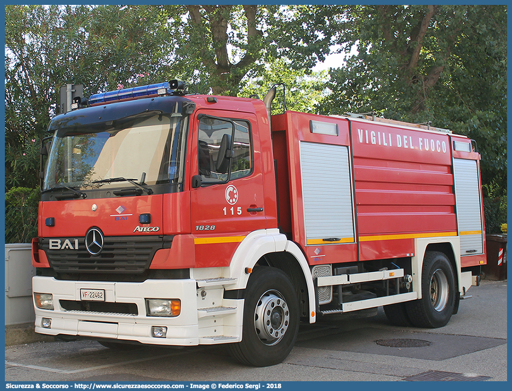 VF 22462
Corpo Nazionale Vigili del Fuoco
Mercedes Benz Atego 1828 I serie restyling
Allestitore BAI S.r.l.
Parole chiave: VVF;V.V.F.;Corpo;Nazionale;Vigili;del;Fuoco;ABP;A.B.P.;AutoBottePompa;AutoBotte;Mercedes Benz;Atego;1828;BAI;B.A.I.