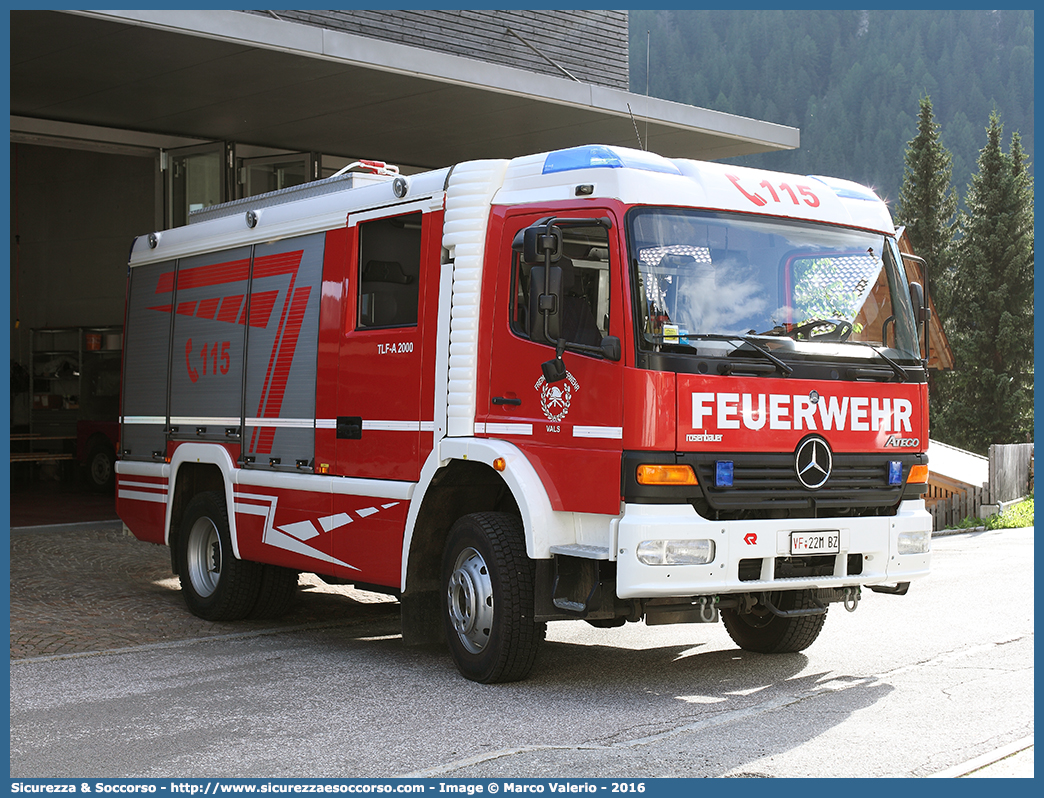 VF 22M BZ
Vigili del Fuoco Volontari Valles
Freiwillige Feuerwehr Vals
Mercedes Benz Atego I serie
Allestitore Rosenbauer International AG.
Parole chiave: VFV;V.F.V.;Vigili;Fuoco;Volontari;Freiwillige;Feuerwehr;Valles;Vals;Mercedes;Benz;Atego;Rosenbauer