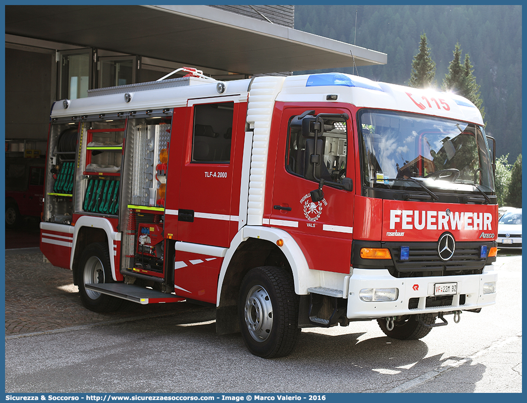 VF 22M BZ
Vigili del Fuoco Volontari Valles
Freiwillige Feuerwehr Vals
Mercedes Benz Atego I serie
Allestitore Rosenbauer International AG.
Parole chiave: VFV;V.F.V.;Vigili;Fuoco;Volontari;Freiwillige;Feuerwehr;Valles;Vals;Mercedes;Benz;Atego;Rosenbauer