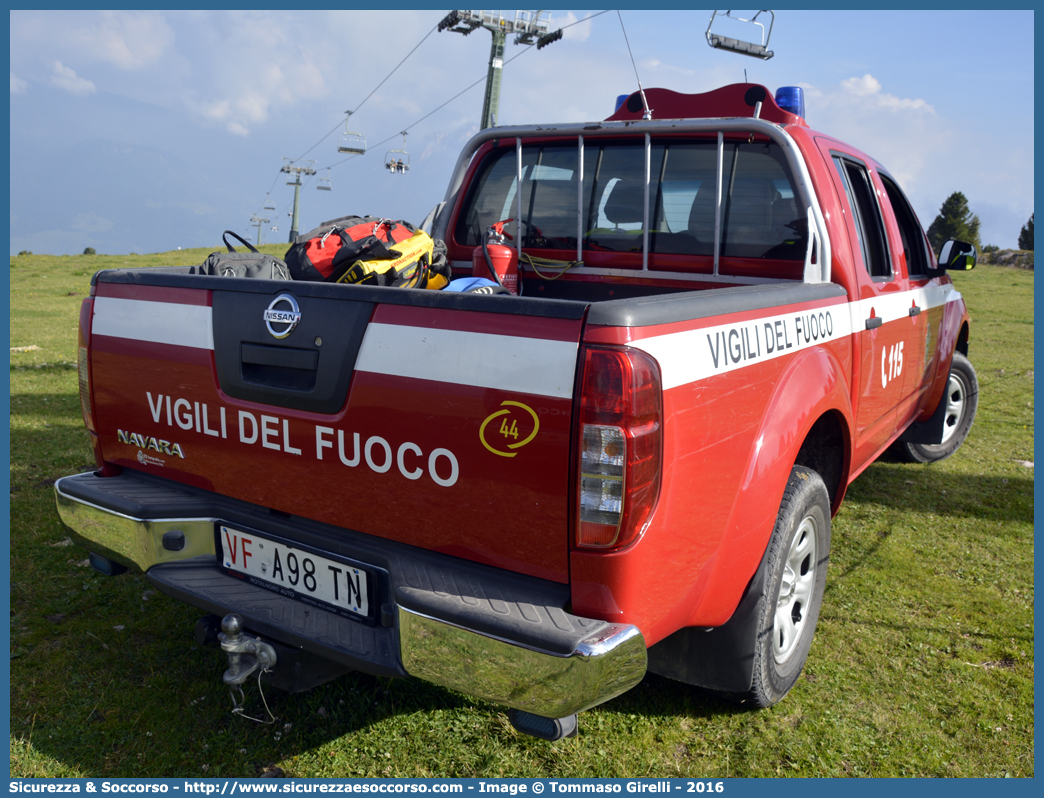 VF A98TN
Vigili del Fuoco Volontari Cavalese
Nissan Navara II serie
Parole chiave: VF;V.F.;Vigili;del;Fuoco;Corpo;Volontari;Cavalese;Nissan;Navara