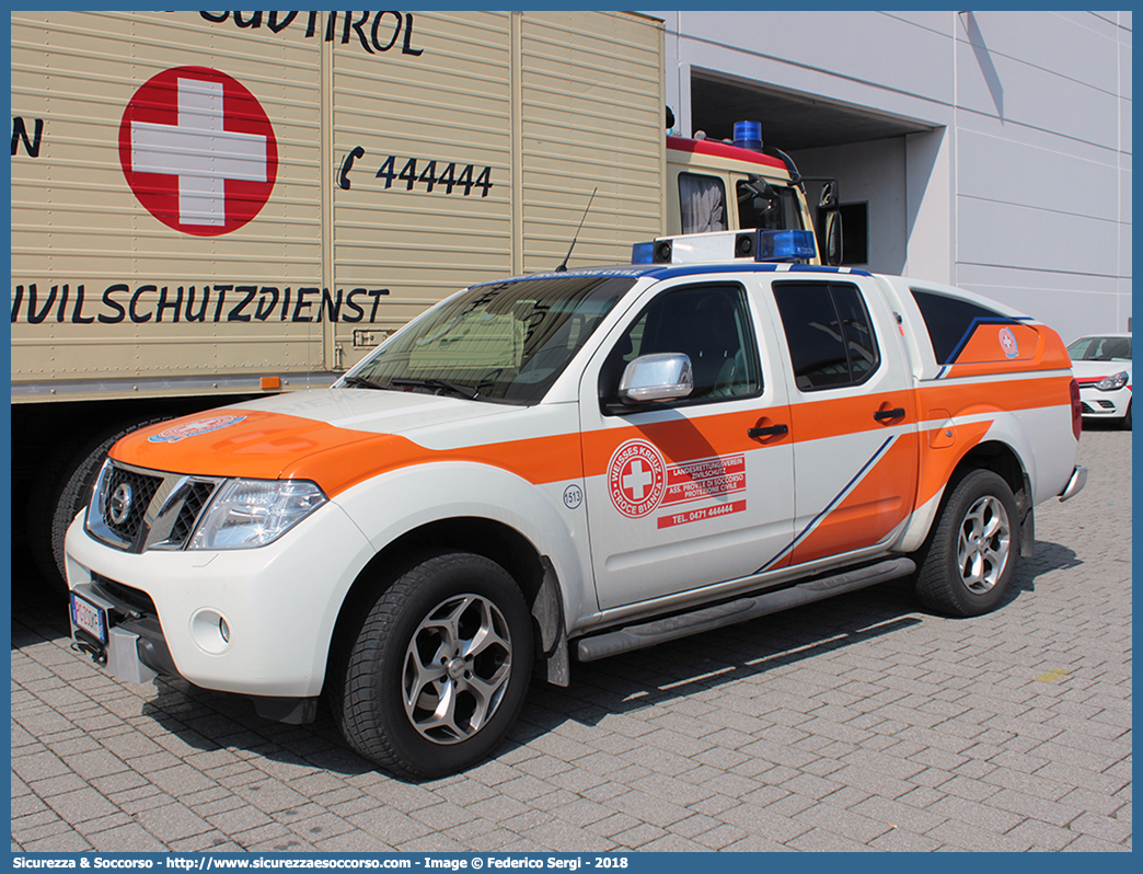 1513
Croce Bianca - Weisses Kreuz
Protezione Civile - Zivilschutz
Nissan Navara II serie
Parole chiave: Croce Bianca;Weisses Kreuz;WK;Sezione;Bolzano;Sektion;Bozen;Protezione Civile;Zivilschutz;Nissan;Navara